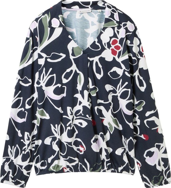 TOM TAILOR - 36554 - T-shirt - Painterly Floral Design - Dames - Lange Mouwen