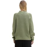 Tom Tailor Dames trui KNIT PLATED RIB regular fit Groen Ronde Hals Volwassenen