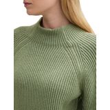 Tom Tailor Dames trui KNIT PLATED RIB regular fit Groen Ronde Hals Volwassenen