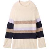 TOM TAILOR - Trui - Crème - Camel - Navy - Gestreept - Lange Mouwen