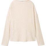 TOM TAILOR T-shirt met lange mouwen voor dames, 33962 - Doeskin Melange, XXL