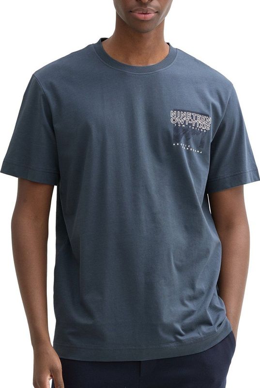 Tom Tailor - T-shirt - Heren Blauw - Katoen - 1043991