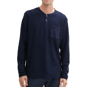 Tom Tailor - T-shirt Lange mouw - Heren Blauw - Katoen - 1044017