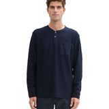 Tom Tailor - T-shirt Lange mouw - Heren Blauw - Katoen - 1044017