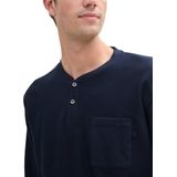 Tom Tailor - T-shirt Lange mouw - Heren Blauw - Katoen - 1044017