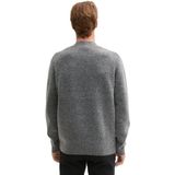 TOM TAILOR - Trui - Grijs - Halve Rits - Normale Pasvorm - Lange Mouw