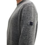 TOM TAILOR - Trui - Grijs - Halve Rits - Normale Pasvorm - Lange Mouw