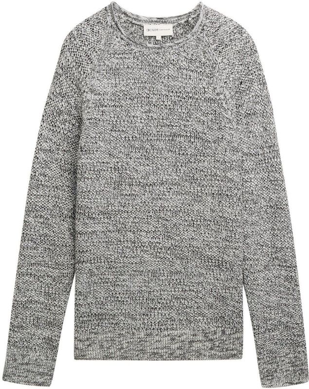 TOM TAILOR Denim heren trui, 36873 - White Black Structure Mix, XXL