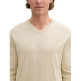 TOM TAILOR V-Ausschnitt-Pullover, mit kleiner Logo-Stickerei
