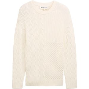 TOM TAILOR DENIM - Trui - Beige - Katoen - Losse Pasvorm