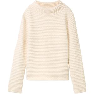 TOM TAILOR - Trui - Crème - Katoen - Lange Mouw