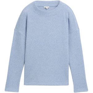 Gebreide Trui - Colony Blue Melange - Met Breimotief