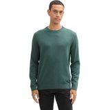 Tom Tailor - BASIC CREWNECK KNIT - Heren Trui - Groen - Ronde Hals