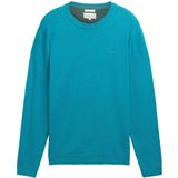 Tom Tailor - Gemêleerde Trui - Blauw - 100% Katoen