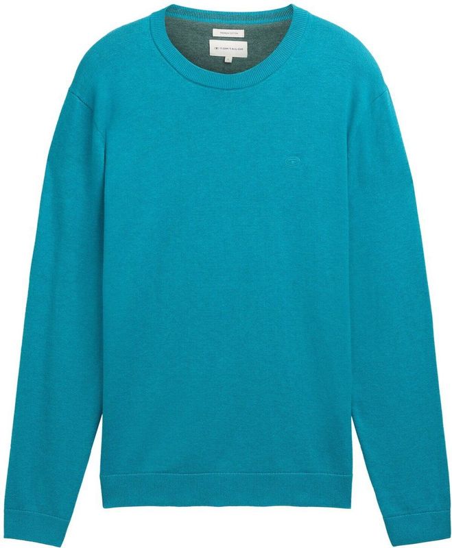 Tom Tailor - Gemêleerde Trui - Blauw - 100% Katoen