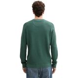 Tom Tailor - STRUCTURED CREWNECK Pullover - Groen - Regular Fit - Ronde Hals