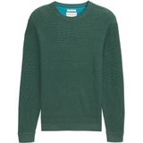 Tom Tailor - STRUCTURED CREWNECK Pullover - Groen - Regular Fit - Ronde Hals