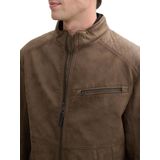 Tom Tailor - Leren Bikerjack - Sky Suede - Regular Fit - 100% Polyurethaan