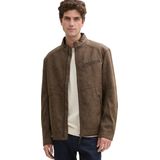 Tom Tailor - Leren Bikerjack - Sky Suede - Regular Fit - 100% Polyurethaan