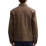 Tom Tailor - Leren Bikerjack - Sky Suede - Regular Fit - 100% Polyurethaan