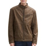 Tom Tailor - Leren Bikerjack - Sky Suede - Regular Fit - 100% Polyurethaan