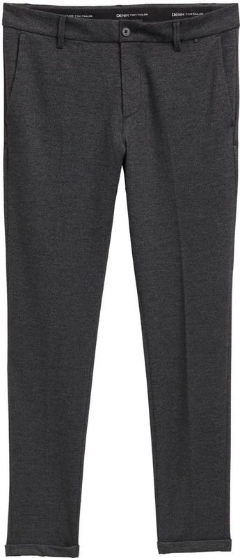 Slim fit chino van jersey met vaste, opgerolde pijpboorden