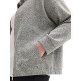 Plus - Sweatjack - Zwart - Katoen - Opstaande Kraag