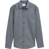 Tom Tailor - Printed Stretch - Overhemd - Ecru - 97% Katoen, 3% Elastaan