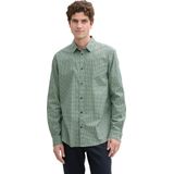 Tom Tailor - 1045934xx10 - Overhemd - Groen - 97% Katoen, 3% Elastan, Regular Fit