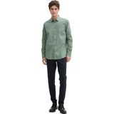 Tom Tailor - 1045934xx10 - Overhemd - Groen - 97% Katoen, 3% Elastan, Regular Fit