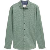 Tom Tailor - 1045934xx10 - Overhemd - Groen - 97% Katoen, 3% Elastan, Regular Fit