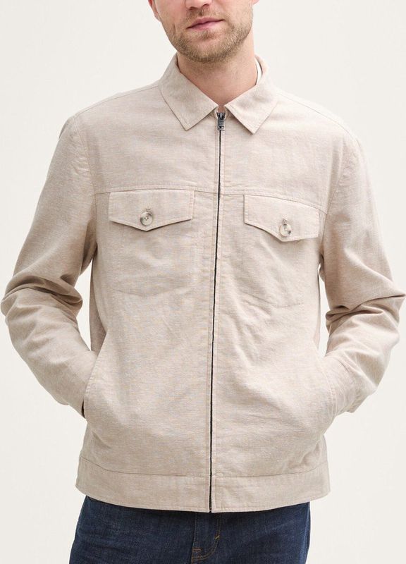 Tom Tailor - Overhemdjack - Effen - Regular Fit - Katoen en Linnen