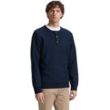TOM TAILOR - Trui - Navy - Geribbelde Kraag - Lange Mouw