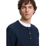 TOM TAILOR - Trui - Navy - Geribbelde Kraag - Lange Mouw