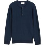 TOM TAILOR - Trui - Navy - Geribbelde Kraag - Lange Mouw