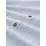 TOM TAILOR - 1043804 - Herenhemd - Marineblauw/Wit - Dobby Katoen met Borstzak