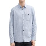 TOM TAILOR - 1043804 - Herenhemd - Marineblauw/Wit - Dobby Katoen met Borstzak