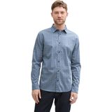 Tom Tailor - Overhemd - Blauw/Wit - Katoen/Elastaan