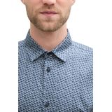 Tom Tailor - Overhemd - Blauw/Wit - Katoen/Elastaan