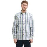 TOM TAILOR - Overhemd - Marine - Lichtblauw - Lichtgeel - Wit - Geruit - Lange Mouw