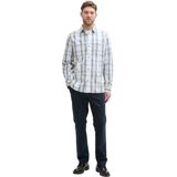 TOM TAILOR - Overhemd - Marine - Lichtblauw - Lichtgeel - Wit - Geruit - Lange Mouw