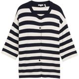 TOM TAILOR Plussize Cardigan gebreide jas voor dames, 37734 - Navy Offwhite Block Stripe, 54 Grote maten