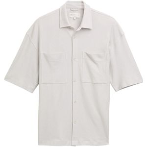 TOM TAILOR DENIM - Overhemd - Lichtgrijs - Comfort Fit - Kwartmouw