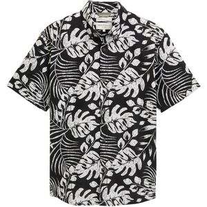 Tom Tailor - Vrijetijdsoverhemd - Mix van Linnen en Katoen - Regular Fit - Bloemenmotief