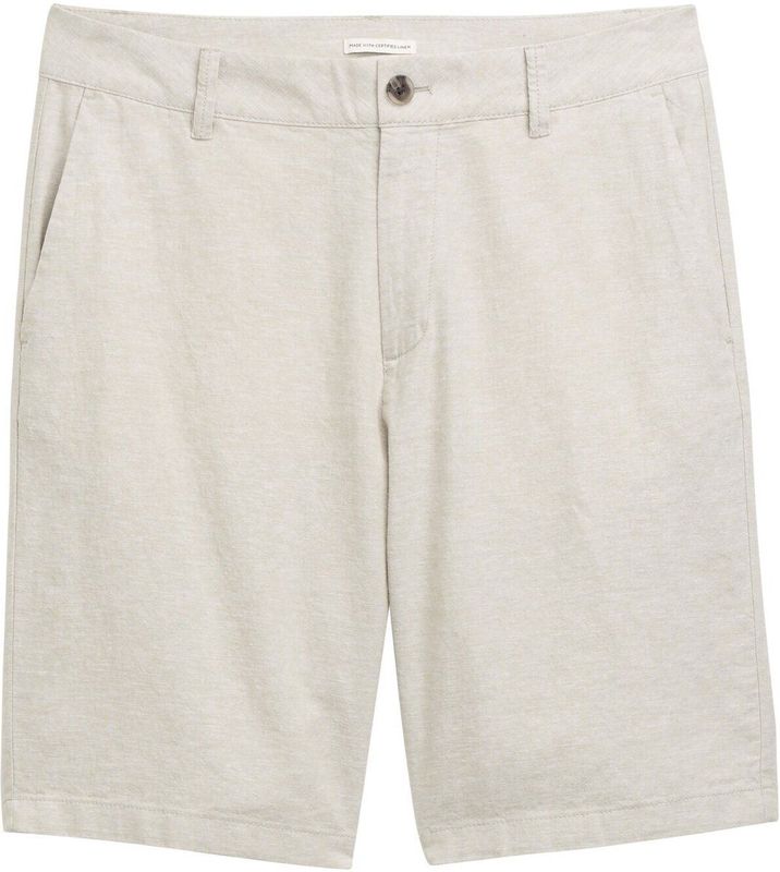 Tom Tailor Denim - Korte Chino - Relaxed Fit - Mix van Linnen en Katoen