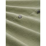 Tom Tailor Denim - Vrijetijdsoverhemd - Effen - Relaxed Fit - Korte Mouwen - Mix van Viscose en Linnen