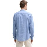 Tom Tailor - Regular Fit - Vrijetijdsoverhemd - Mix van Katoen en Linnen - All-over Motief