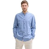 Tom Tailor - Regular Fit - Vrijetijdsoverhemd - Mix van Katoen en Linnen - All-over Motief