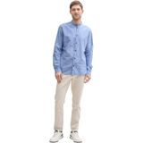 Tom Tailor - Regular Fit - Vrijetijdsoverhemd - Mix van Katoen en Linnen - All-over Motief