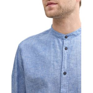 Tom Tailor - Regular Fit - Vrijetijdsoverhemd - Mix van Katoen en Linnen - All-over Motief